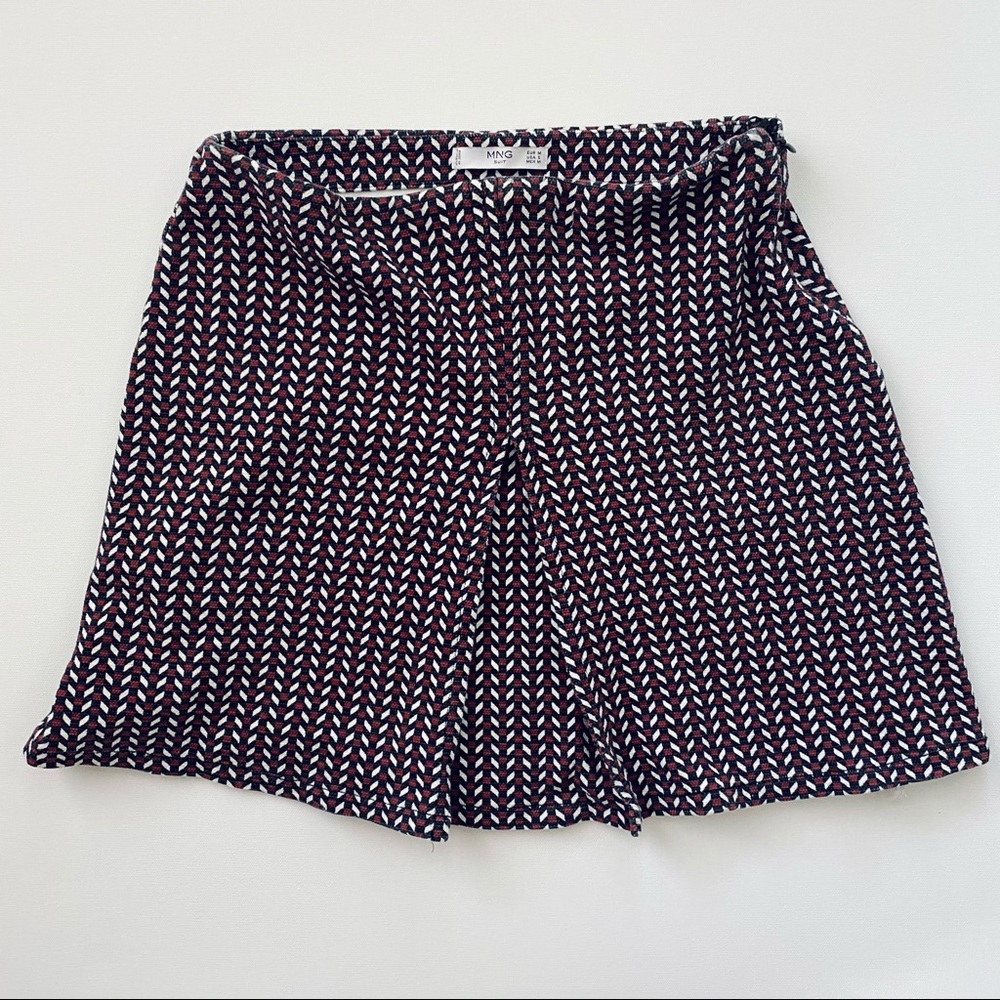 Mango MNG Suit Red, White, Navy Print Skirt
